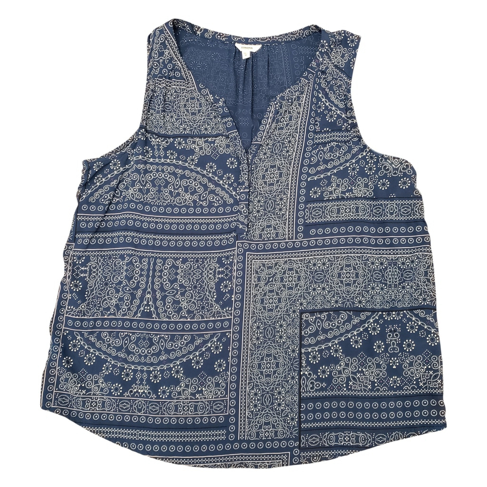 Women's Sonoma Goods for Life Blue & White Paisley Tank Top XL - Picture 1 of 4